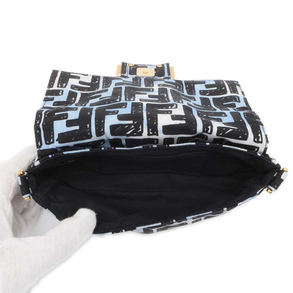 Fendi Zucca Baguette Mini Nylon Body Bag Black - Picture 6 of 12